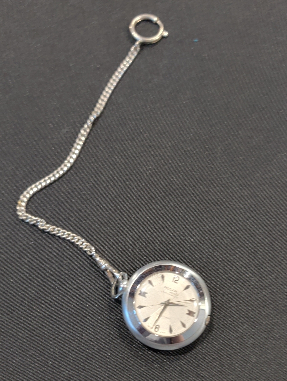 Silver Pocket Watch Pendant Necklace - Classic Women's Jewelry